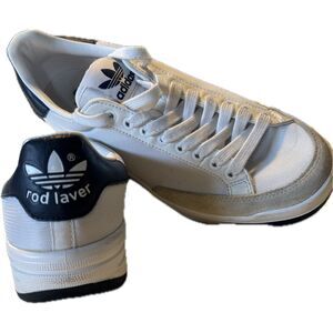 Adidas Rod Laver Cloud White/Collegiante Navy Tennis Shoes Sz 9